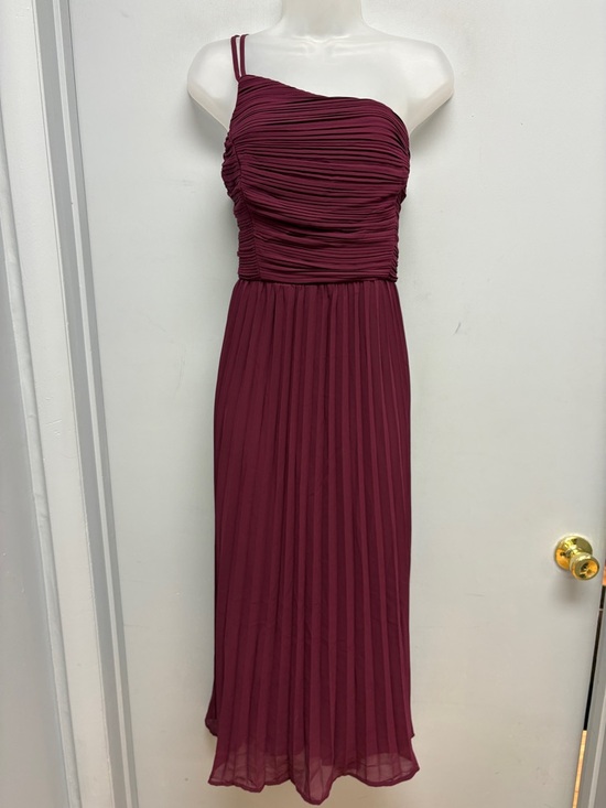 Lulus Wondrous Muse Plum Pleated One-Shoulder Midi Dress XXL - Picture 4 of 12